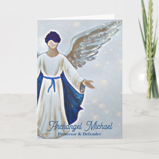 Archangel Michael Protection Strength Greeting Card (Front)