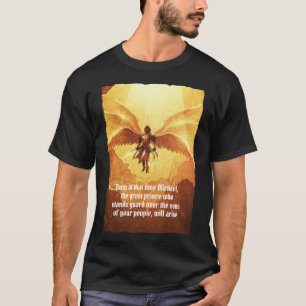 Archangel Michael Six Wings   Bible Verse Black T-Shirt