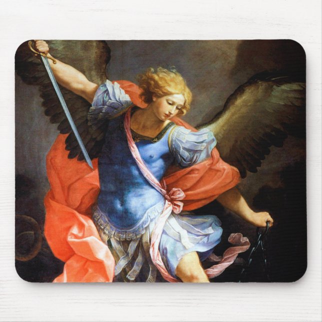 Archangel Michael tramples Satan, Guido Reni Mouse Pad (Front)