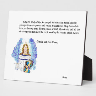 Archangel Micheal iwith Prayer Plaque