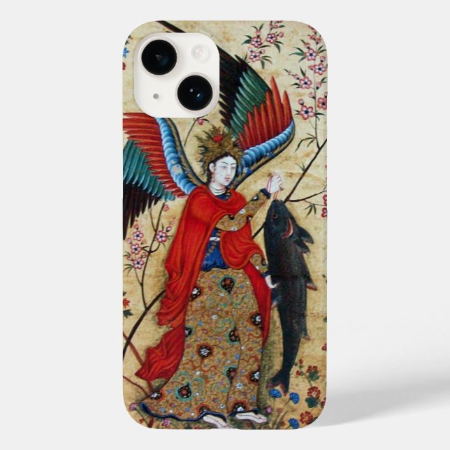 ARCHANGEL RAPHAEL AND FISH PARCHMENT Case-Mate iPhone CASE (Back)