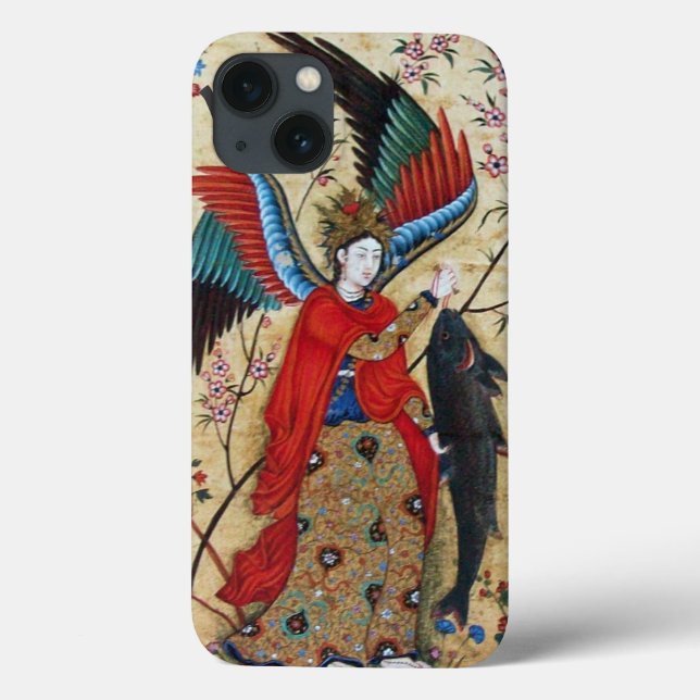 ARCHANGEL RAPHAEL AND FISH PARCHMENT Case-Mate iPhone CASE (Back)