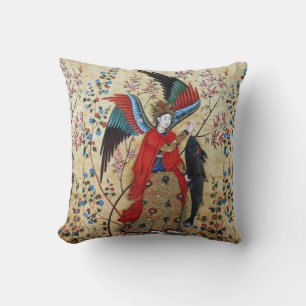 ARCHANGEL RAPHAEL AND FISH PARCHMENT CUSHION