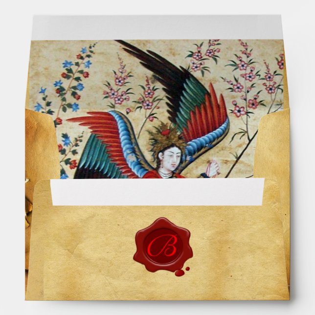 ARCHANGEL RAPHAEL AND FISH PARCHMENT RED WAX SEAL ENVELOPE (Back (Bottom))