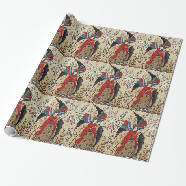 ARCHANGEL RAPHAEL AND THE FISH WRAPPING PAPER (Unrolled)