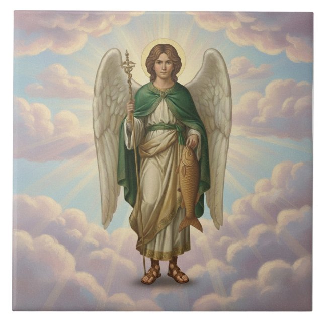 Archangel Raphael Angel Ceramic Tile (Front)