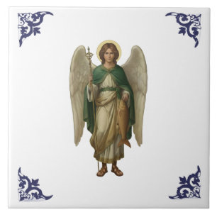 Archangel Raphael Angel Religious Art Ceramic Tile