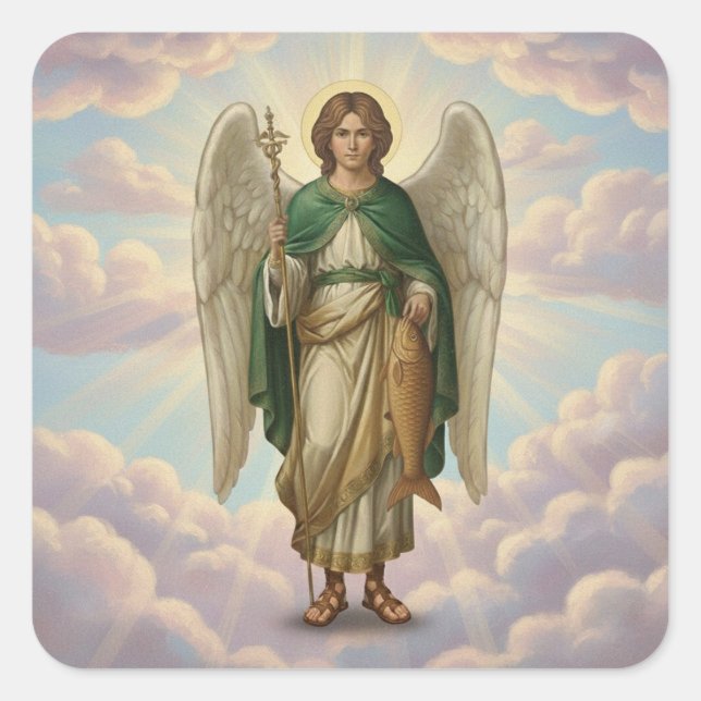 Archangel Raphael Angel Square Sticker (Front)