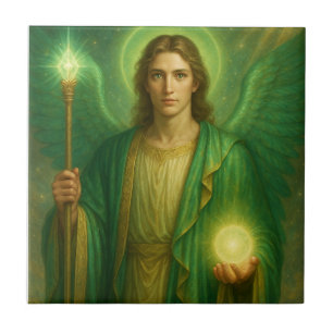 Archangel Raphael – Divine Healer of Light   Ceramic Tile