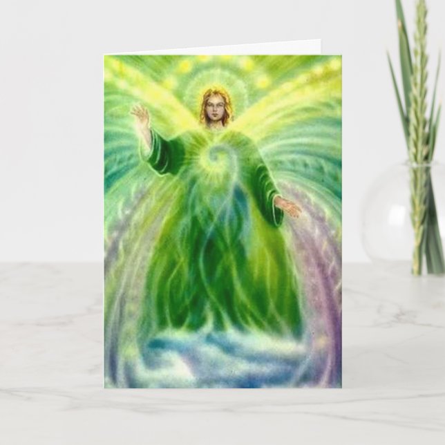 Archangel Raphael Healing Light Birthday Card (Front)