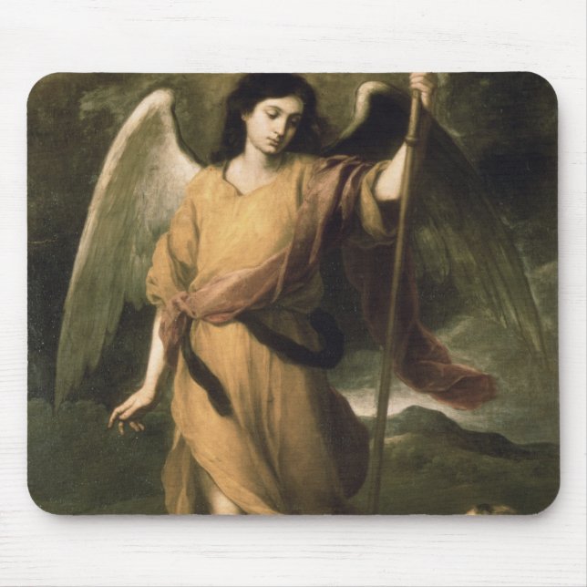 Archangel Raphael with Bishop Domonte Mouse Pad (Front)
