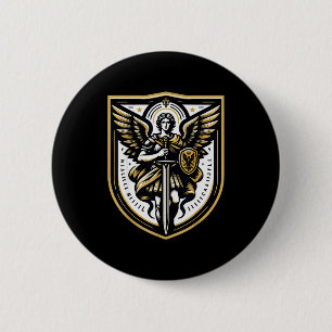 Archangel St Michael Christian 6 Cm Round Badge