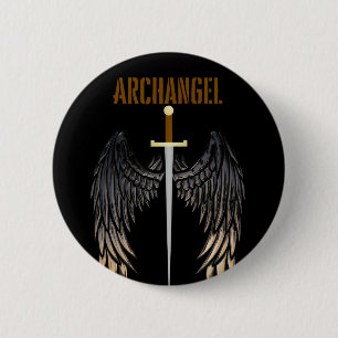 ARCHANGEL SWORD  6 CM ROUND BADGE