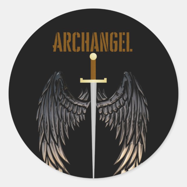 ARCHANGEL SWORD  CLASSIC ROUND STICKER (Front)