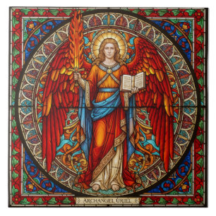 Archangel Uriel Angel of Wisdom & Illumination Ceramic Tile