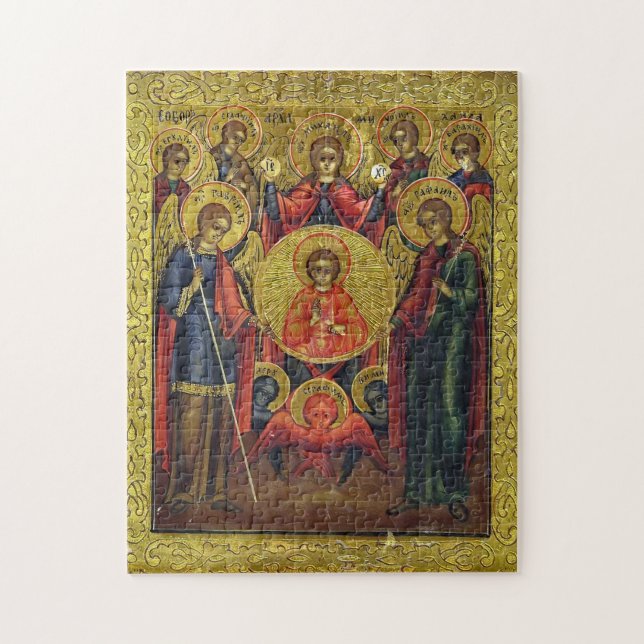 Archangels Orthodox Christian Byzantine Icon Jigsaw Puzzle (Vertical)