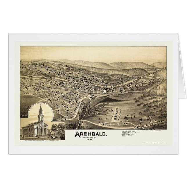 Archbald, PA Panoramic Map - 1892 (Front Horizontal)