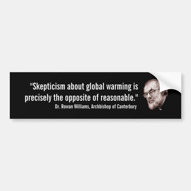 Archbishop of Canterbury Global Warming Bumper Sticker (Front)