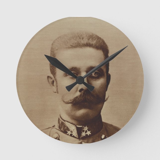Archduke Franz Ferdinand of Austria Round Clock (Front)