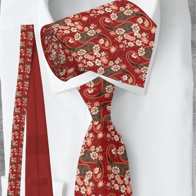 Archduke Red & Brown Paisley NeckTie (Creator Uploaded)
