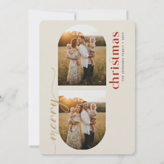 Arched 3 Photo Family Christmas Cards