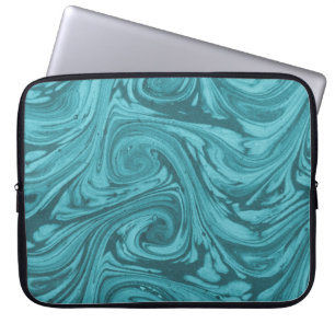 Arched and curved backdrop in tones of turquoise,  laptop sleeve