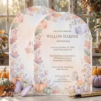 Arched Boho Autumn Birthday Invite