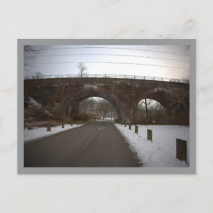 Arched Bridge During Winter Postcard