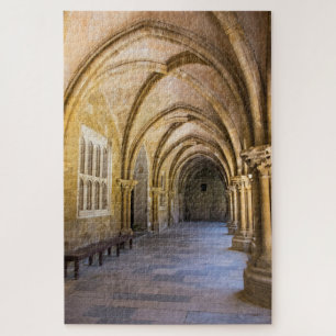 Arched Cathedral Cloister Hallway Jigsaw Puzzle
