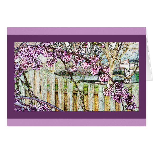 Arched Cherry Blossom Branch card (Front Horizontal)
