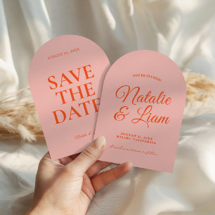 Arched Colorful Bright Funky Bold Retro Wedding    Save The Date