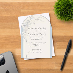 Arched Floral Frosted Acrylic Invitation