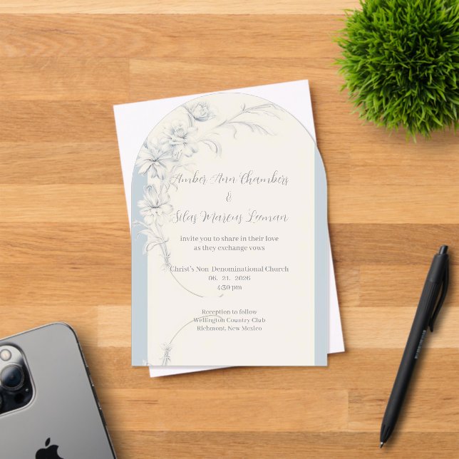 Arched Floral Frosted Acrylic Invitation (Insitu (Invitation Card))