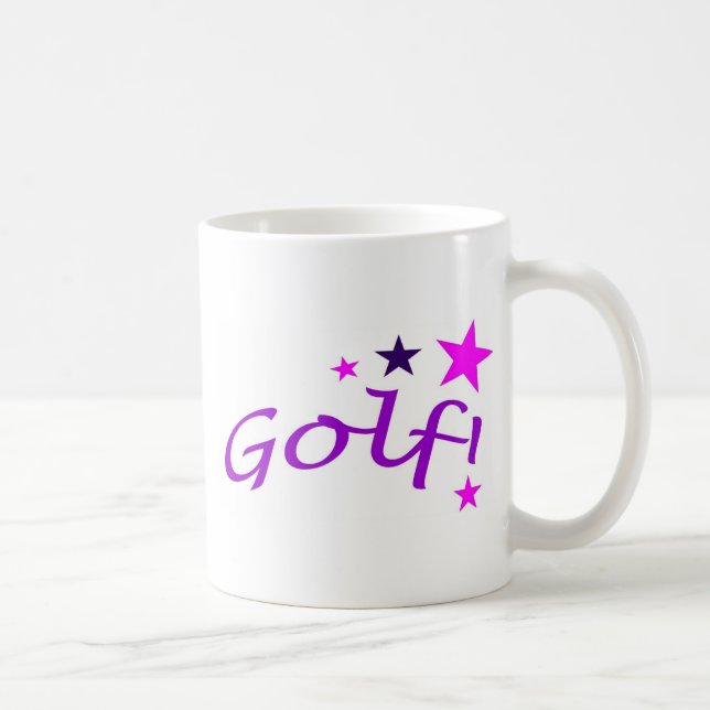Arched Golf with Stars Coffee Mug (Right)