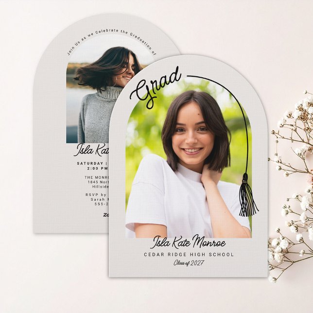 Arched Grad Announcement Invitation with Photo (Creator Uploaded)
