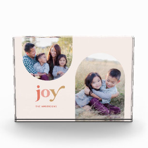 Arched Joy Christmas Photo Block