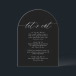 Arched Modern Black & White Let's Eat Menu Card<br><div class="desc">Enhance your dining experience with our Arched Modern Black & White "Let's Eat" Menu Card. This minimalist design features a sleek arched layout and a bold "Let's Eat" header, perfect for weddings, parties, or any elegant event. Fully customisable in Canva, you can easily edit the text to showcase your menu...</div>