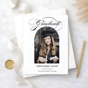Arched Photo and Script Graduate Announcement