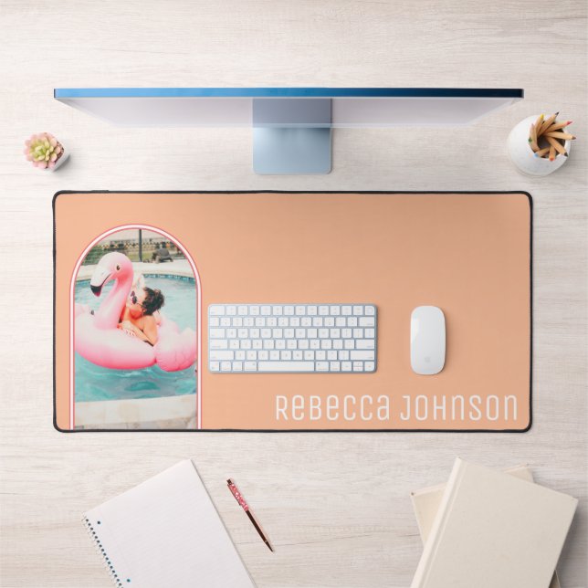 Arched Photo Frame Peach Minimal Table Mat (Office 1)