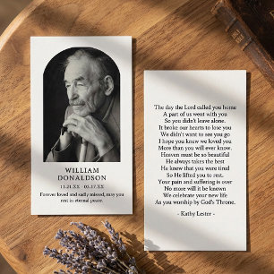 Arched Photo Funeral Sympathy Prayer Business Card
