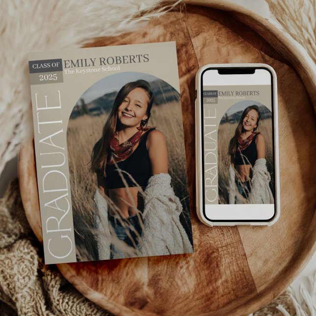 Arched Photo Graduation Announcement Invitation (Creator Uploaded)