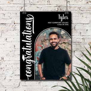 Arched Photo Graduation Black Poster