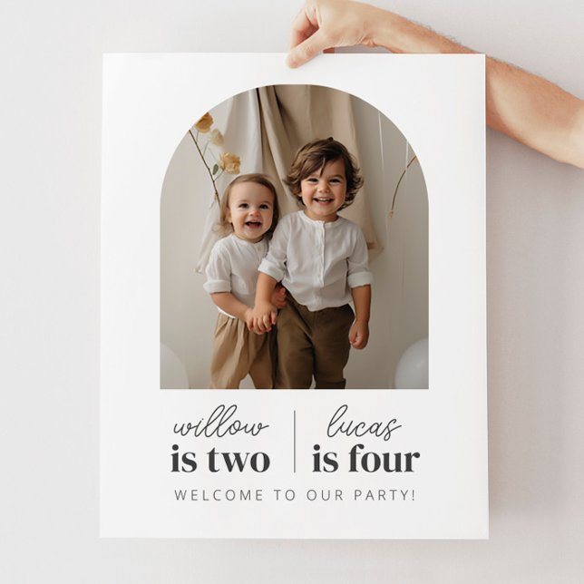 Arched Photo - Joint Birthday Welcome Sign (Zazzle Arched Photo - Joint Birthday Welcome Sign)