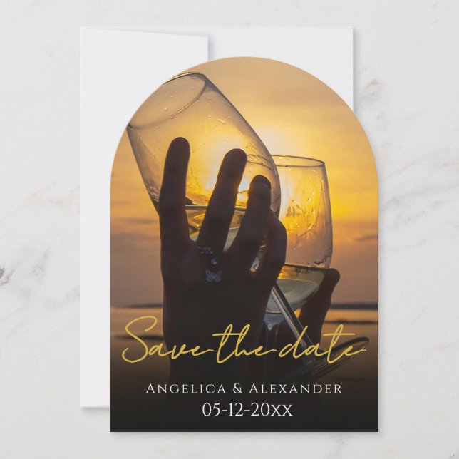 Arched Photo Save the Date Invitation (Front)