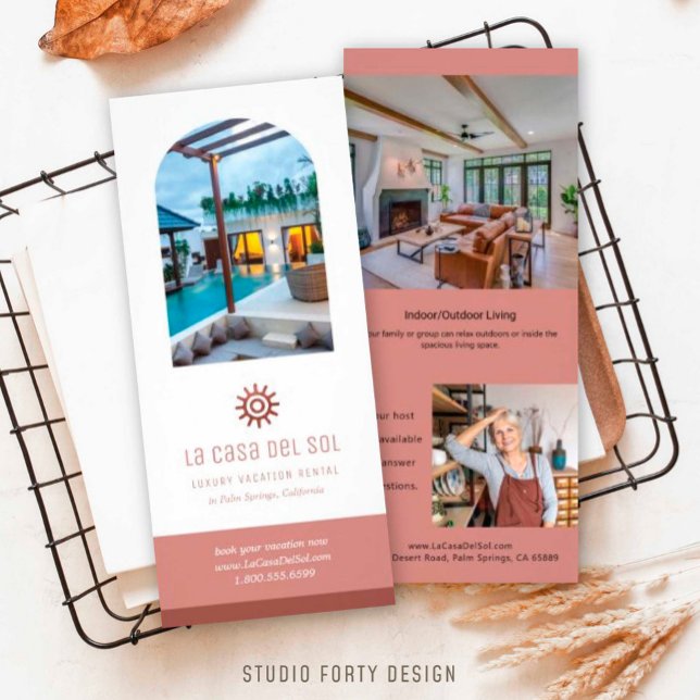 Arched Photo Vacation Rental Marketing Rack Card (Creator Uploaded)