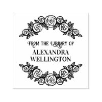 Arched Roses Framed Round Library Book Name