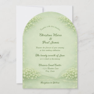 Arched Soft Green Wedding Invitation