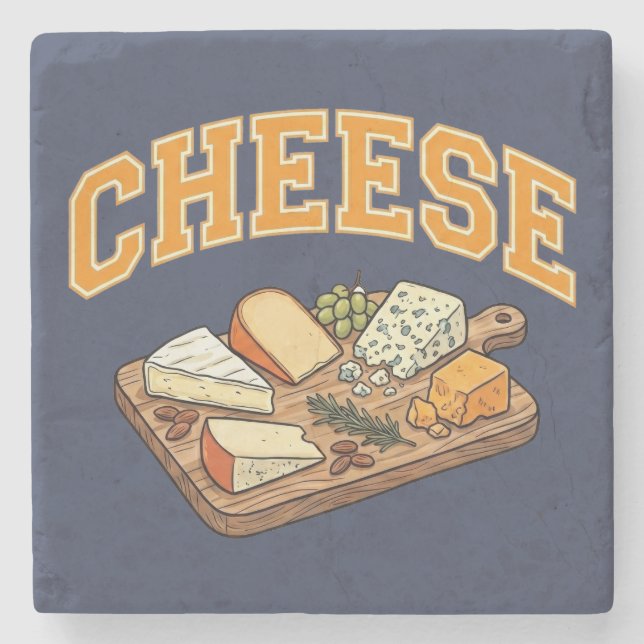 Arched Varsity Collegiate Style Culinary Graphics Stone Coaster (Front)
