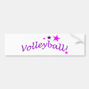 Arched Volleyball with Stars Bumper Sticker