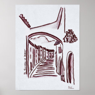 Arched Walkway Saint-Guilhem-Le-Desert, France Poster